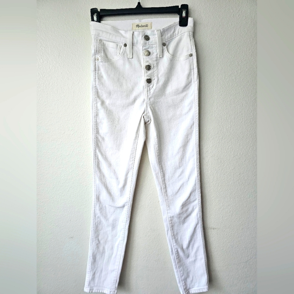 Madewell white button jeans